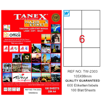 Tanex Lazer Etiket 100 YP 105x99 Laser-Copy-Inkjet TW-2303