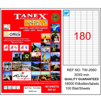 Tanex Lazer Etiket 100 YP 30x9 Laser-Copy-Inkjet TW-2060