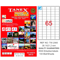 Tanex Lazer Etiket 100 YP 38.1x21.2 Laser-Copy-Inkjet TW-2065