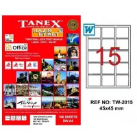Tanex Lazer Etiket 100 YP 45x45 MM Laser-Copy-Inkjet TW-2015