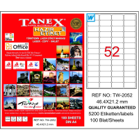 Tanex Lazer Etiket 100 YP 46.4x21.2 Laser-Copy-Inkjet TW-2052