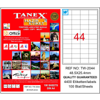 Tanex Lazer Etiket 100 YP 48x25 MM Laser-Copy-Inkjet TW-2044