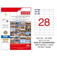 Tanex Lazer Etiket 100 YP 52x41 MM Laser-Copy-Inkjet TW-2028