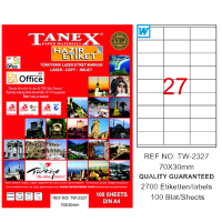 Tanex Lazer Etiket 100 YP 70x30 Laser-Copy-Inkjet TW-2327