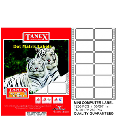 Tanex Sürekli Form Etiket 1250 Lİ 35x97