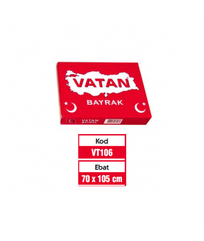 Vatan Bez Bayrak Türk %100 Polyester 70x105 VT106