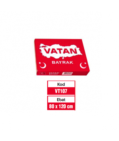 Vatan Bez Bayrak Türk %100 Polyester 80x120 VT107