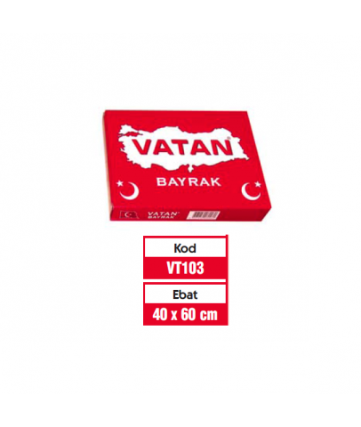 Vatan Masa Bayrağı Türk %100 Polyester 40x60 VT103
