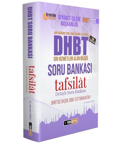 Yedibeyza 2020 DHBT TAFSİLAT Soru Bankası Mehmet Ümütli Yedibeyza Yayınları